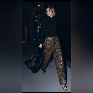 Zara Animal print sequin Pants